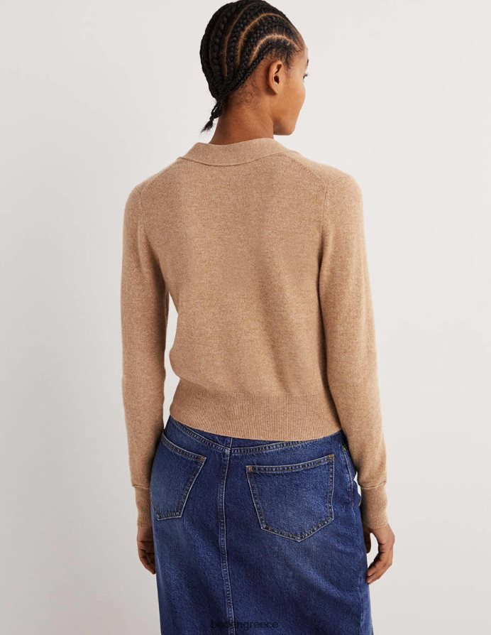 μελανζέ καμήλας είδη ένδυσης cropped cashmere v ζακέτα Boden γυναίκες 464PH81610