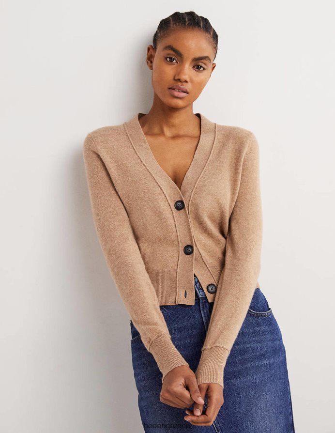 μελανζέ καμήλας είδη ένδυσης cropped cashmere v ζακέτα Boden γυναίκες 464PH81610