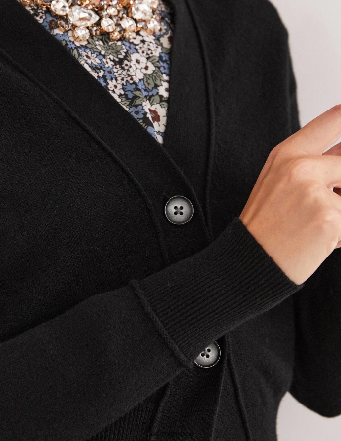 μαύρος είδη ένδυσης cropped cashmere v ζακέτα Boden γυναίκες 464PH82466