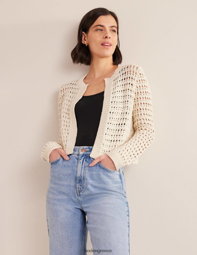 ζεστό ελεφαντόδοντο είδη ένδυσης cropped crochet ζακέτα Boden γυναίκες 464PH81228