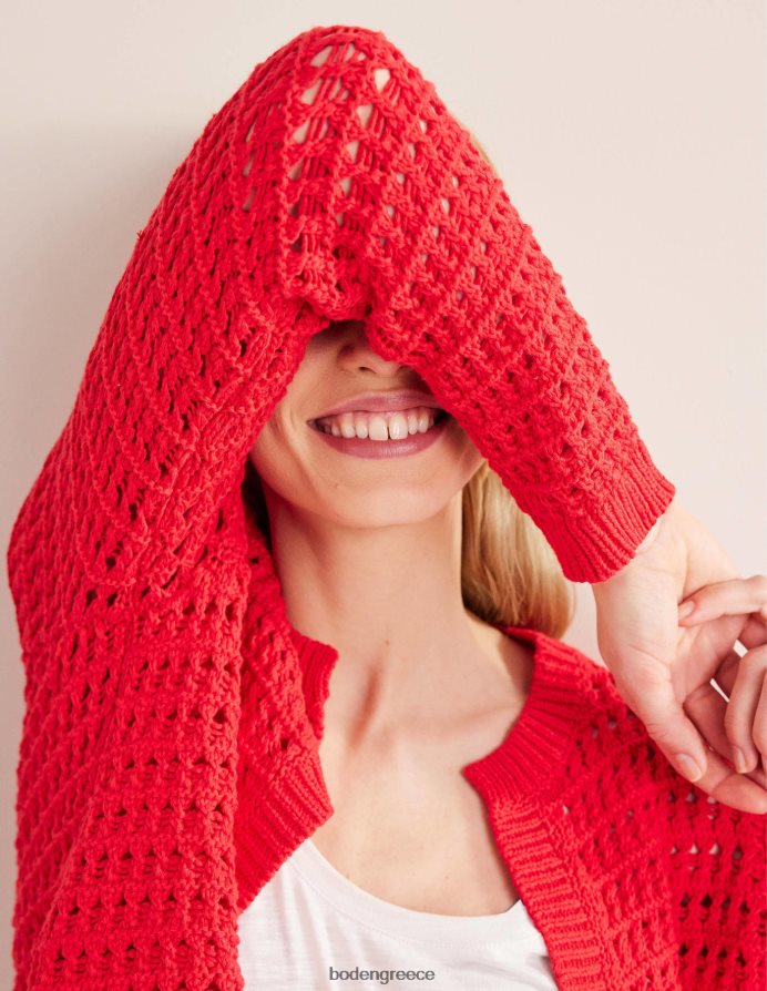 κόκκινο υψηλού κινδύνου είδη ένδυσης cropped crochet ζακέτα Boden γυναίκες 464PH81877