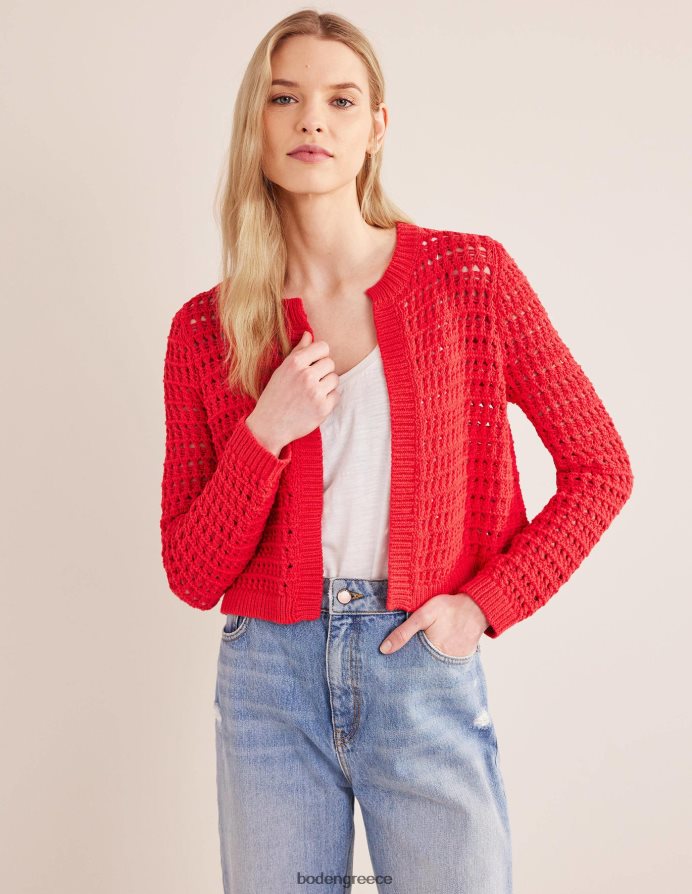 κόκκινο υψηλού κινδύνου είδη ένδυσης cropped crochet ζακέτα Boden γυναίκες 464PH81877
