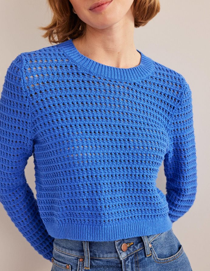 μπλε νεφέλωμα είδη ένδυσης cropped jumper με βελονάκι Boden γυναίκες 464PH81515