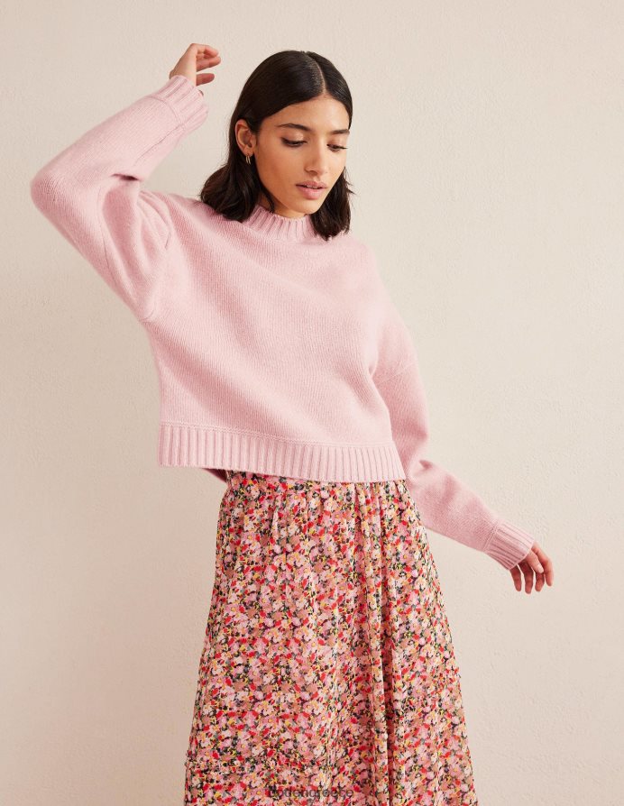 ροζ κιμωλίας είδη ένδυσης βουρτσισμένο μαλλί cropped jumper Boden γυναίκες 464PH81550