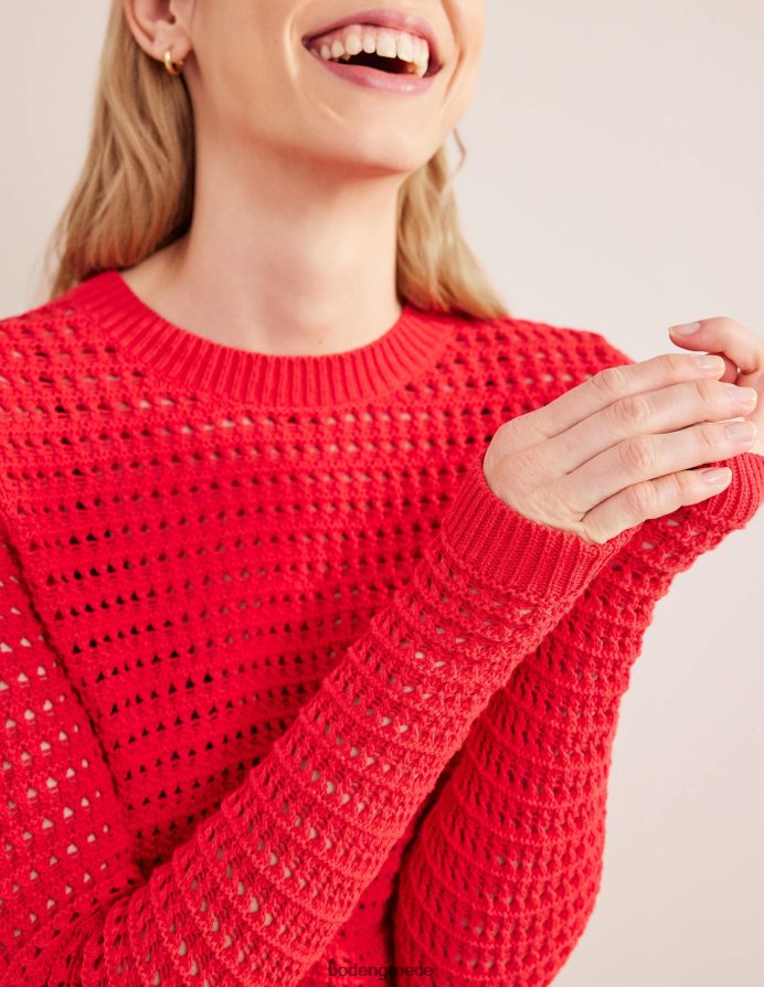 κόκκινο υψηλού κινδύνου είδη ένδυσης cropped jumper με βελονάκι Boden γυναίκες 464PH81589