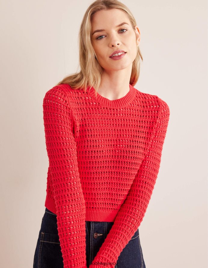 κόκκινο υψηλού κινδύνου είδη ένδυσης cropped jumper με βελονάκι Boden γυναίκες 464PH81589