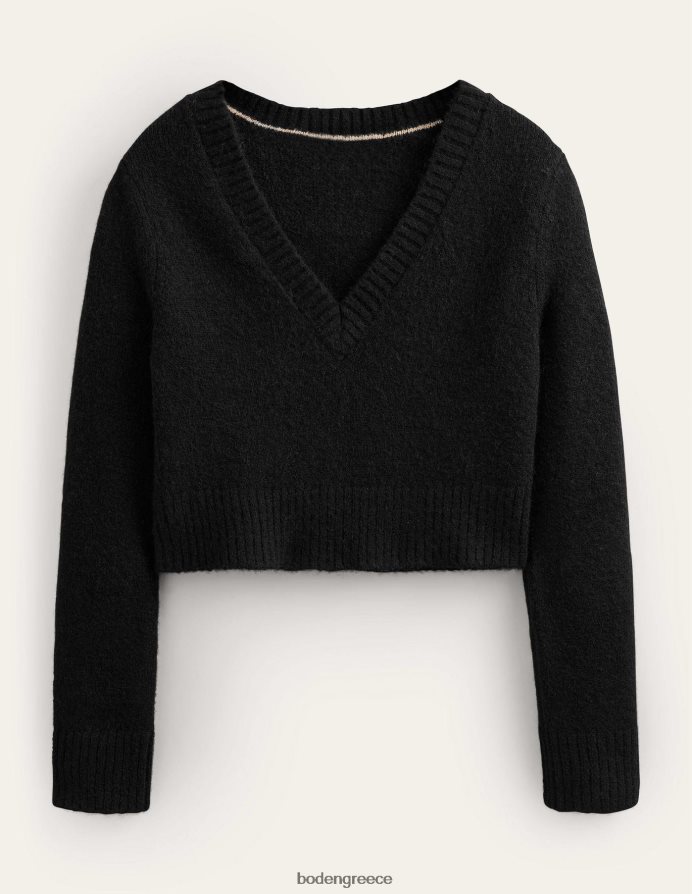 μαύρος είδη ένδυσης αφράτο cropped jumper με λαιμόκοψη Boden γυναίκες 464PH81707