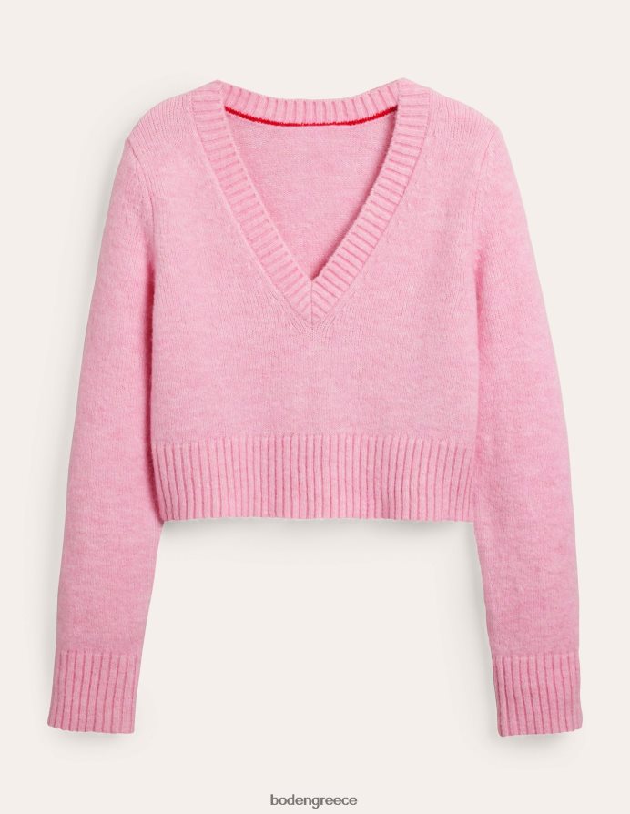 καμέο ροζ είδη ένδυσης αφράτο cropped jumper με λαιμόκοψη Boden γυναίκες 464PH81743