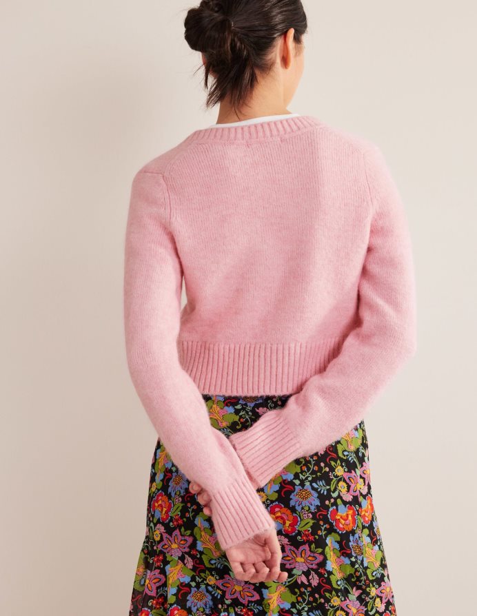 καμέο ροζ είδη ένδυσης αφράτο cropped jumper με λαιμόκοψη Boden γυναίκες 464PH81743