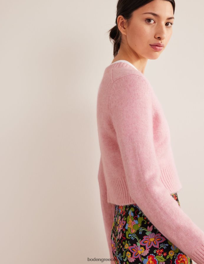 καμέο ροζ είδη ένδυσης αφράτο cropped jumper με λαιμόκοψη Boden γυναίκες 464PH81743