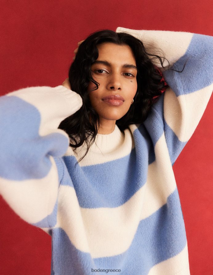 λιναρόσπορος & ελεφαντόδοντο λωρίδα είδη ένδυσης βουρτσισμένο μαλλί cropped jumper Boden γυναίκες 464PH81809