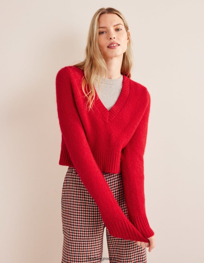 βυσσινί είδη ένδυσης αφράτο cropped jumper με λαιμόκοψη Boden γυναίκες 464PH81830
