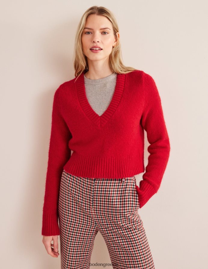βυσσινί είδη ένδυσης αφράτο cropped jumper με λαιμόκοψη Boden γυναίκες 464PH81830