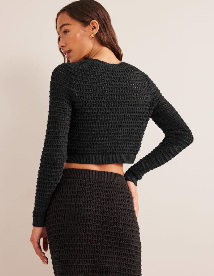 μαύρος είδη ένδυσης cropped jumper με βελονάκι Boden γυναίκες 464PH82087