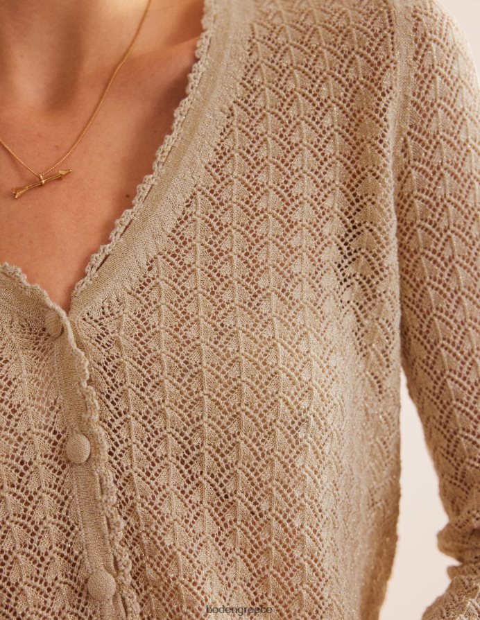 χρυσή λάμψη είδη ένδυσης cropped pointelle ζακέτα Boden γυναίκες 464PH81664