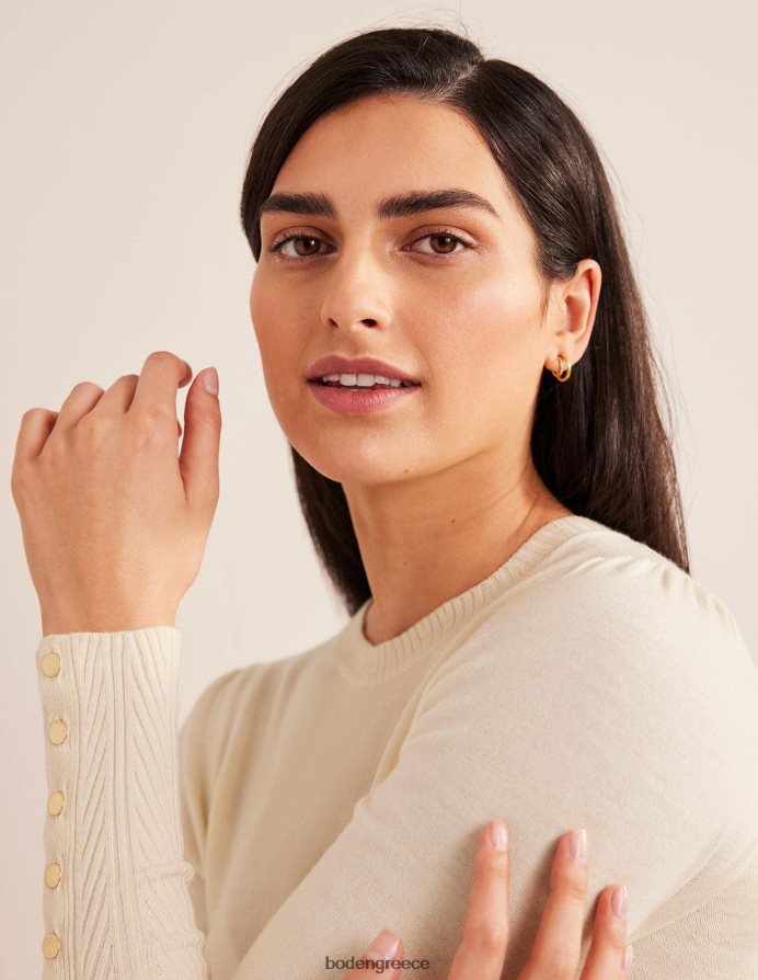 ζεστό ελεφαντόδοντο είδη ένδυσης μανσέτα με κουμπιά jumper merino Boden γυναίκες 464PH81971