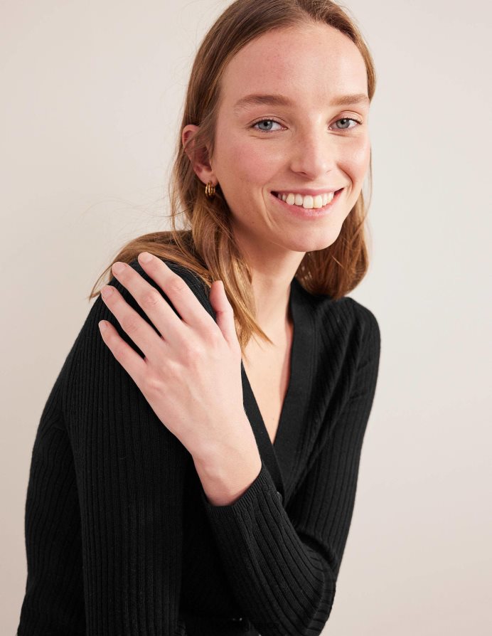 μαύρος είδη ένδυσης ραβδωτό merino v ζακέτα Boden γυναίκες 464PH81291