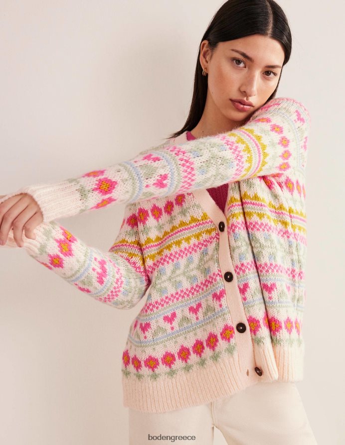 ιβουάρ & multi fairisle είδη ένδυσης αφράτη ζακέτα fair isle Boden γυναίκες 464PH81739