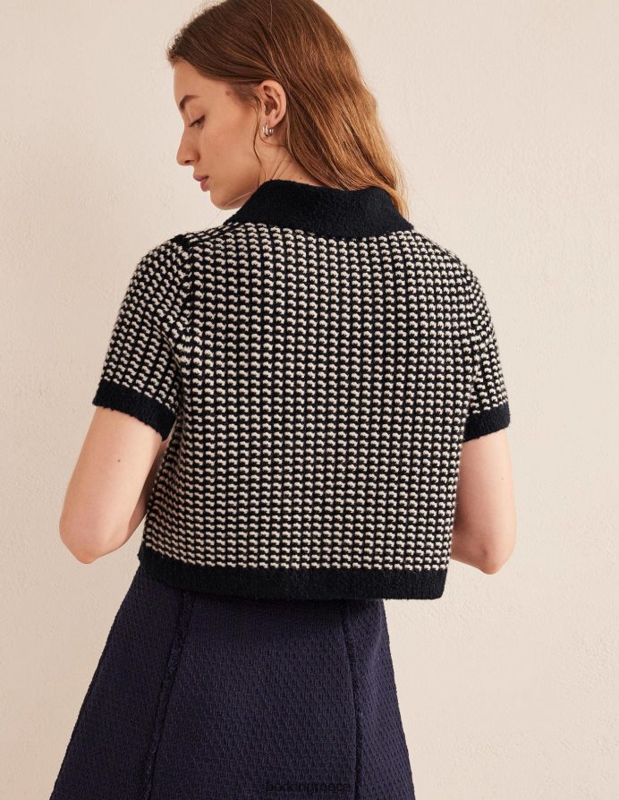 navy geo ζακάρ είδη ένδυσης κοντομάνικη ζακέτα Boden γυναίκες 464PH81508