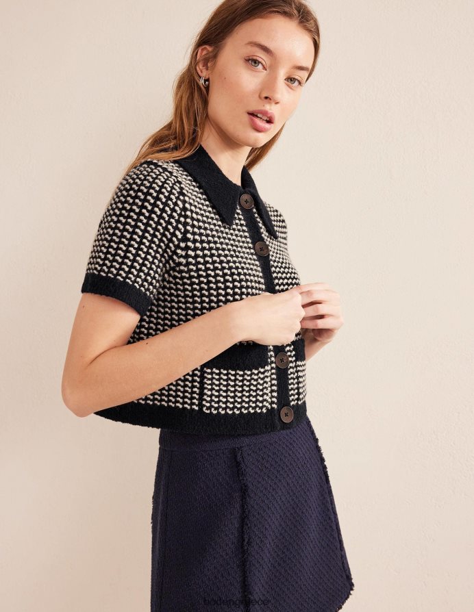 navy geo ζακάρ είδη ένδυσης κοντομάνικη ζακέτα Boden γυναίκες 464PH81508