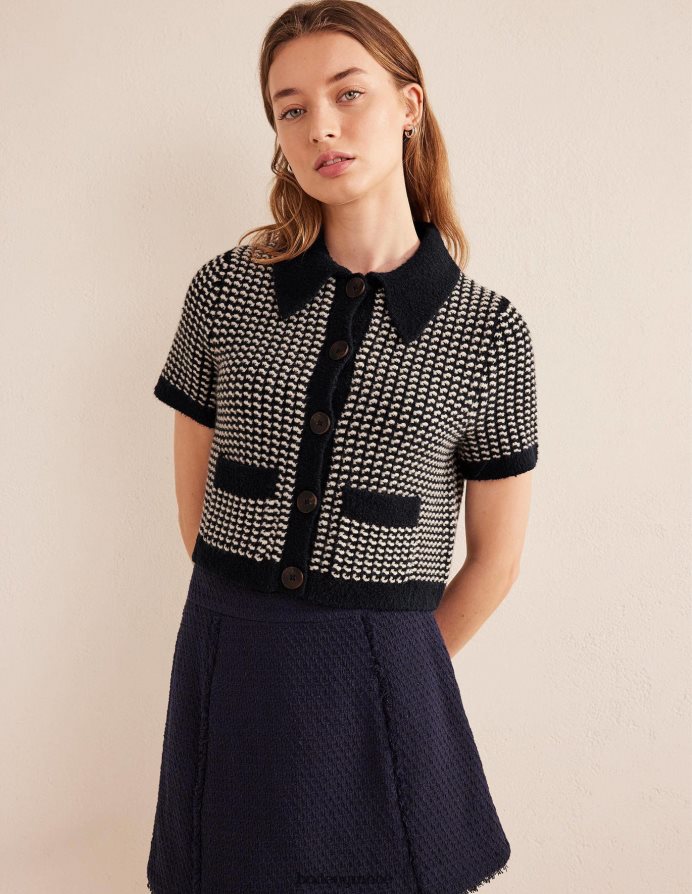 navy geo ζακάρ είδη ένδυσης κοντομάνικη ζακέτα Boden γυναίκες 464PH81508