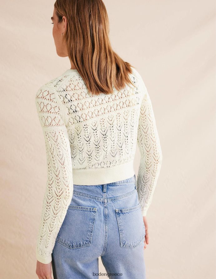 ζεστό ελεφαντόδοντο είδη ένδυσης βαμβακερή ζακέτα pointelle Boden γυναίκες 464PH81418