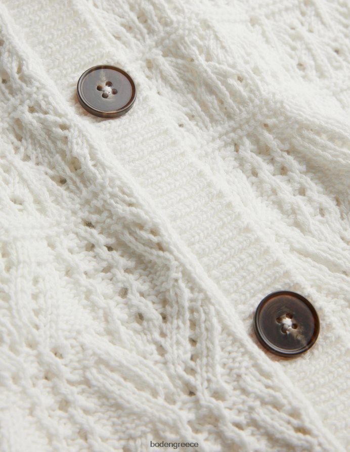 ζεστό ελεφαντόδοντο είδη ένδυσης βαμβακερή ζακέτα pointelle Boden γυναίκες 464PH81418