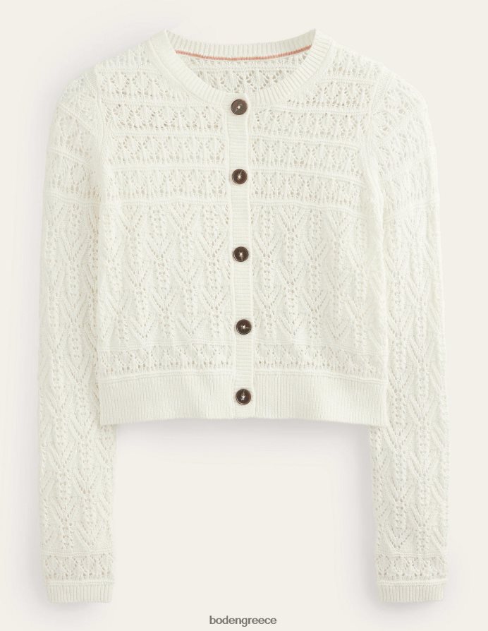 ζεστό ελεφαντόδοντο είδη ένδυσης βαμβακερή ζακέτα pointelle Boden γυναίκες 464PH81418