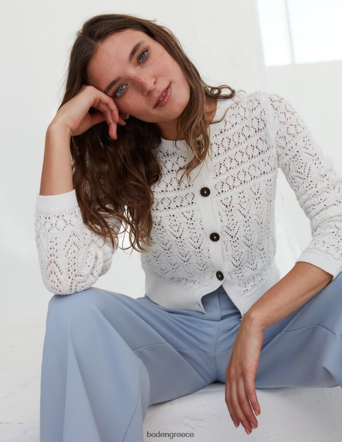 ζεστό ελεφαντόδοντο είδη ένδυσης βαμβακερή ζακέτα pointelle Boden γυναίκες 464PH81418