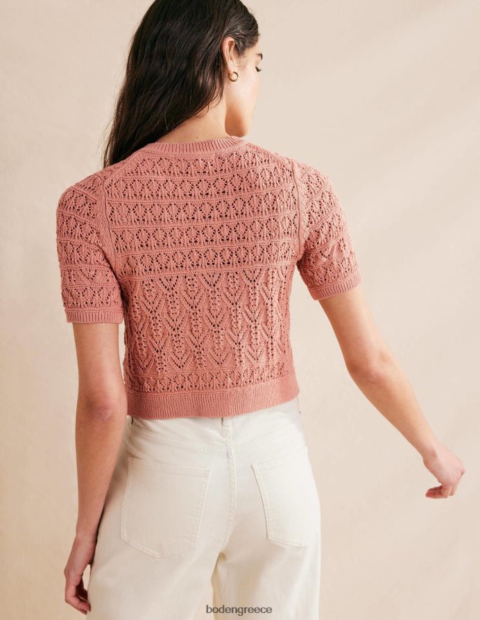 ροζ ροζ είδη ένδυσης pointelle crew ζακέτα με λαιμόκοψη Boden γυναίκες 464PH81480