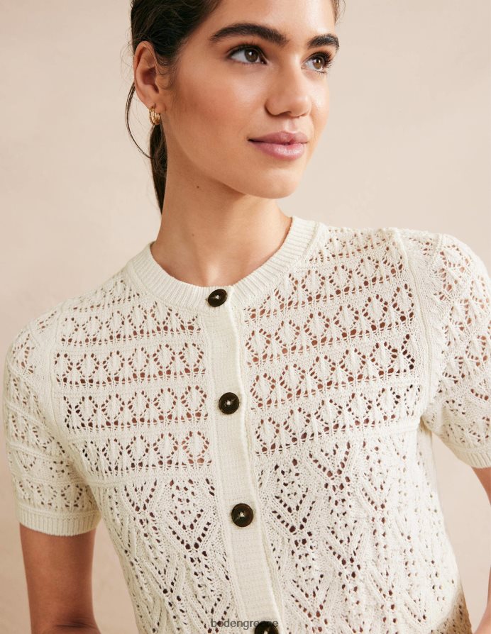 ζεστό ελεφαντόδοντο είδη ένδυσης pointelle crew ζακέτα με λαιμόκοψη Boden γυναίκες 464PH82106