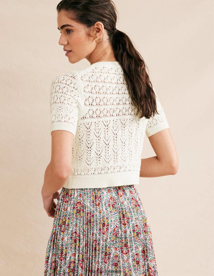 ζεστό ελεφαντόδοντο είδη ένδυσης pointelle crew ζακέτα με λαιμόκοψη Boden γυναίκες 464PH82106