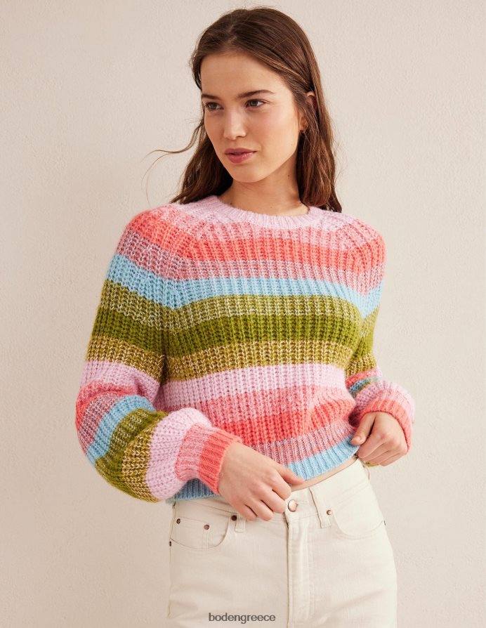 λωρίδα ουράνιου τόξου είδη ένδυσης αφράτο ραβδωτό τζάμπερ raglan Boden γυναίκες 464PH82559