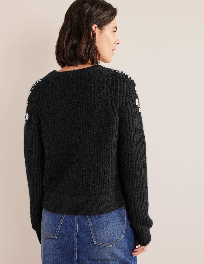 μαύρο & ιβουάρ κέντημα είδη ένδυσης αφράτο rib κεντημένο άλμα Boden γυναίκες 464PH81931