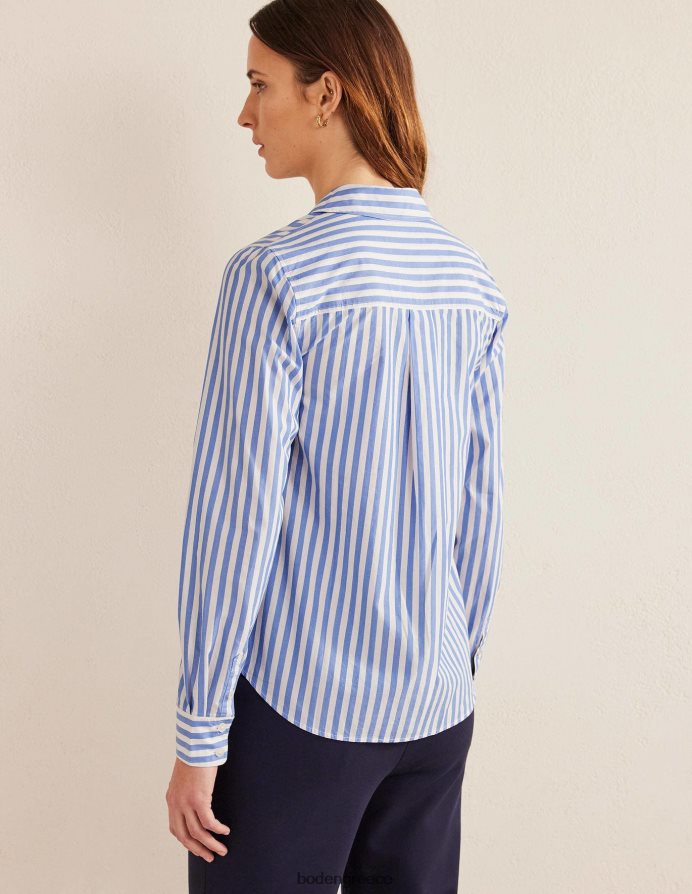 λωρίδα υάκινθου σταφυλιού είδη ένδυσης ίσιο βαμβακερό πουκάμισο Boden γυναίκες 464PH81041