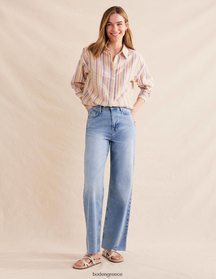 μεταλλικό πολύχρωμο είδη ένδυσης υπερμεγέθη βαμβακερό πουκάμισο Boden γυναίκες 464PH81046