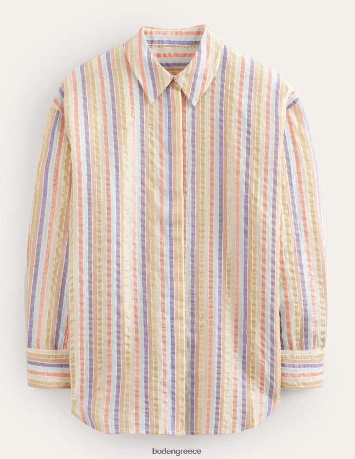 μεταλλικό πολύχρωμο είδη ένδυσης υπερμεγέθη βαμβακερό πουκάμισο Boden γυναίκες 464PH81046