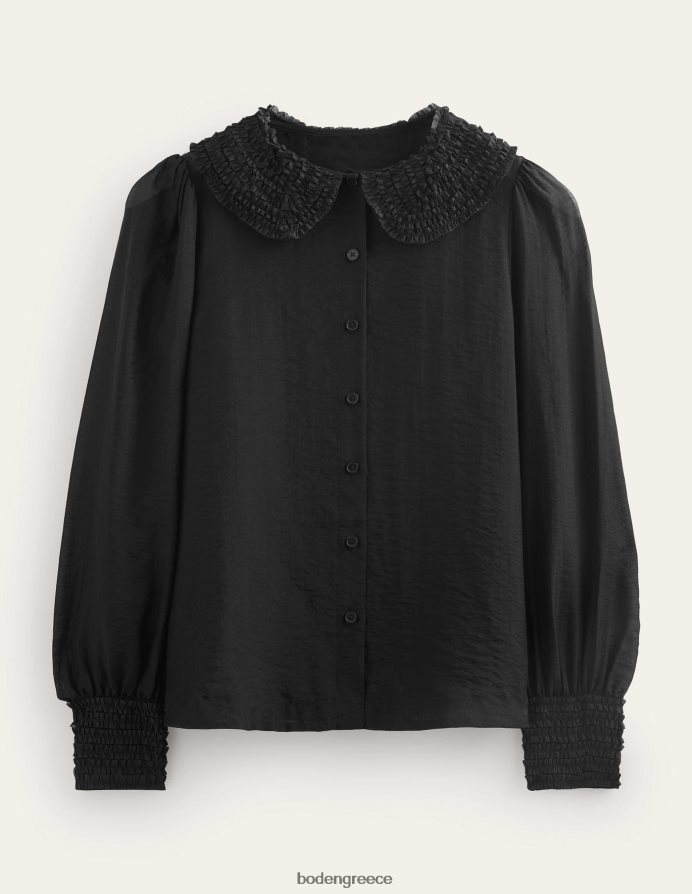 μαύρος είδη ένδυσης πουκάμισο οργάντζα με λεπτομέρεια Boden γυναίκες 464PH81077