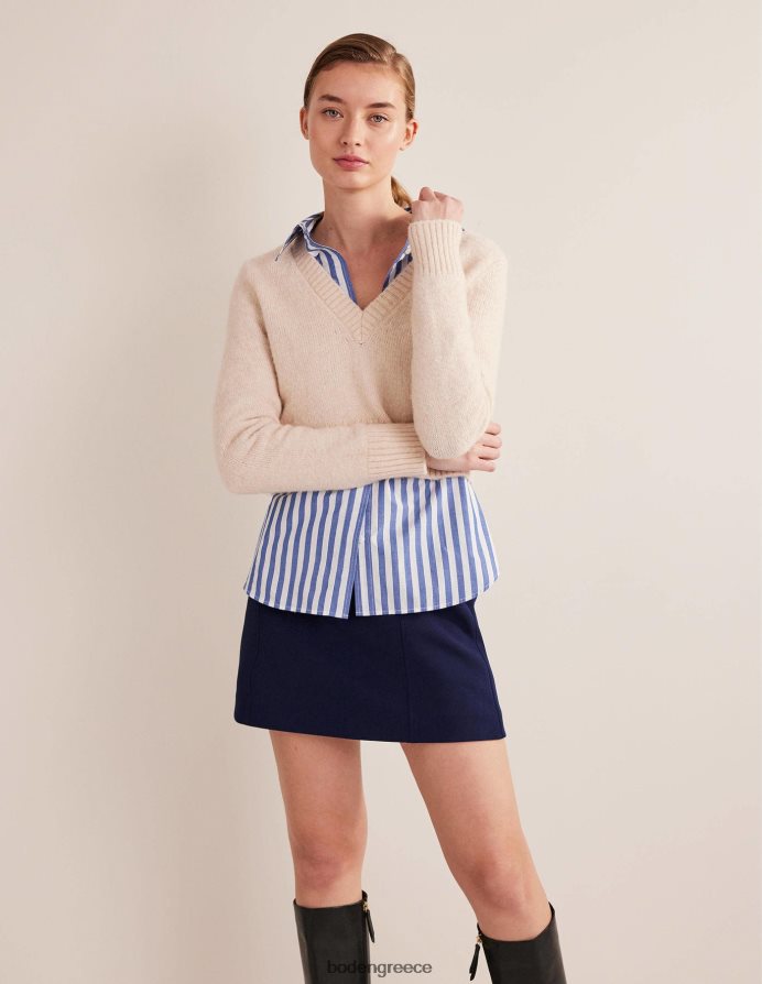 λωρίδα κοβαλτίου είδη ένδυσης υπερμεγέθη βαμβακερό πουκάμισο Boden γυναίκες 464PH81084