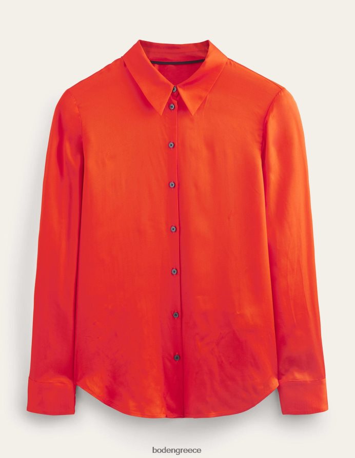 κεράσι ντομάτα είδη ένδυσης χαλαρό σατέν πουκάμισο Boden γυναίκες 464PH81117