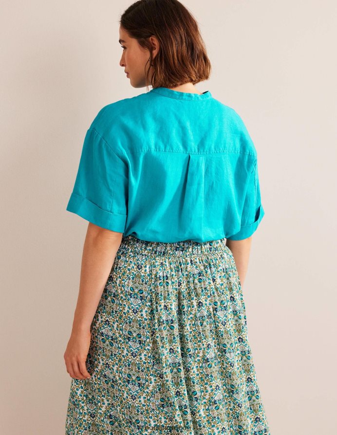 πολύτιμος λίθος είδη ένδυσης λινό πουκάμισο με μανίκια κιμονό Boden γυναίκες 464PH81127