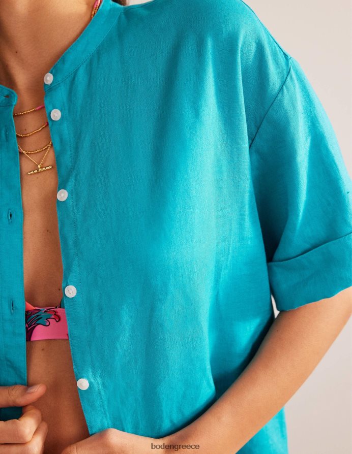 πολύτιμος λίθος είδη ένδυσης λινό πουκάμισο με μανίκια κιμονό Boden γυναίκες 464PH81127