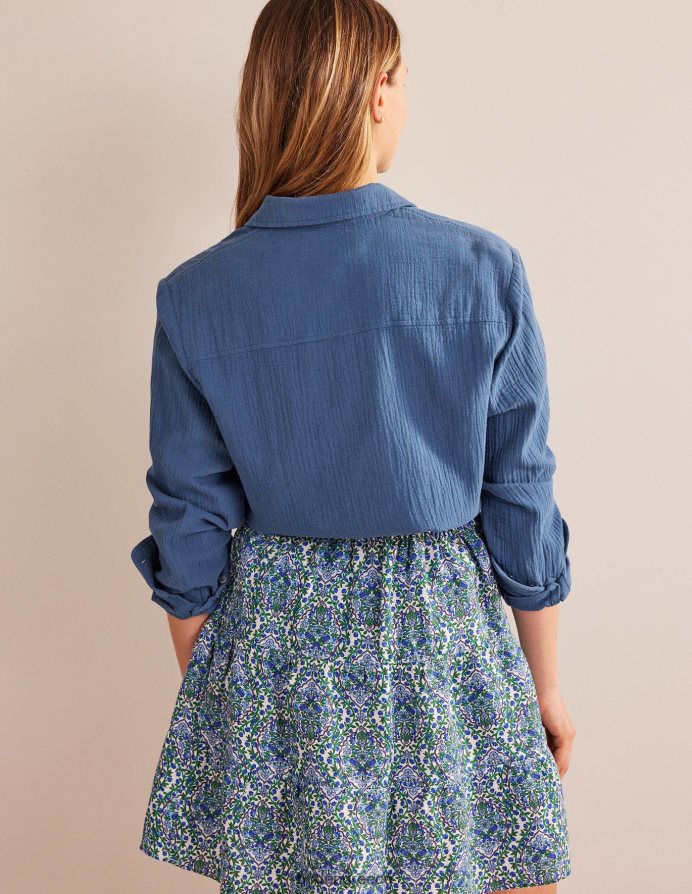 αληθινό ναυτικό είδη ένδυσης πουκάμισο από βαμβακερή υφή Boden γυναίκες 464PH81182