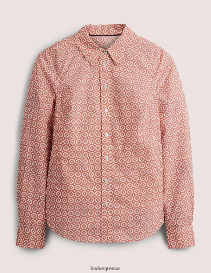 ξεθωριασμένα τριαντάφυλλα και διαμάντια ποπ είδη ένδυσης ίσιο βαμβακερό πουκάμισο Boden γυναίκες 464PH81230