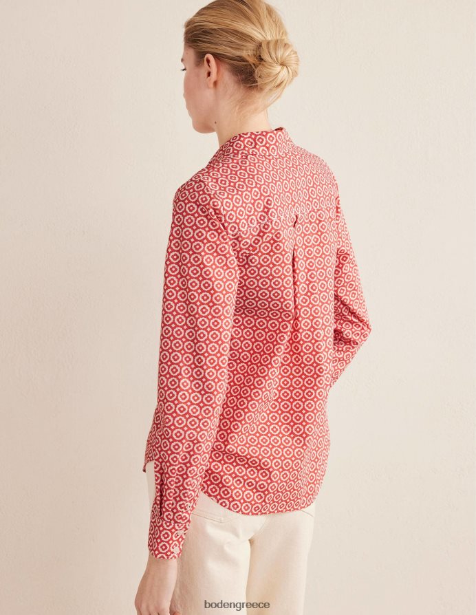 ξεθωριασμένα τριαντάφυλλα και διαμάντια ποπ είδη ένδυσης ίσιο βαμβακερό πουκάμισο Boden γυναίκες 464PH81230