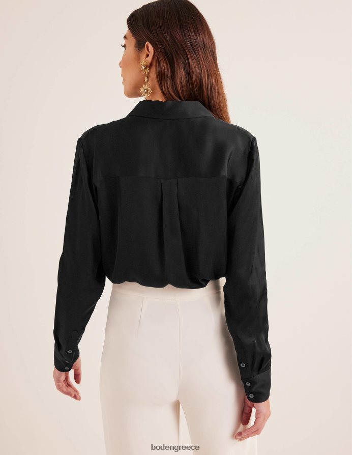μαύρος είδη ένδυσης χαλαρό σατέν πουκάμισο Boden γυναίκες 464PH81300