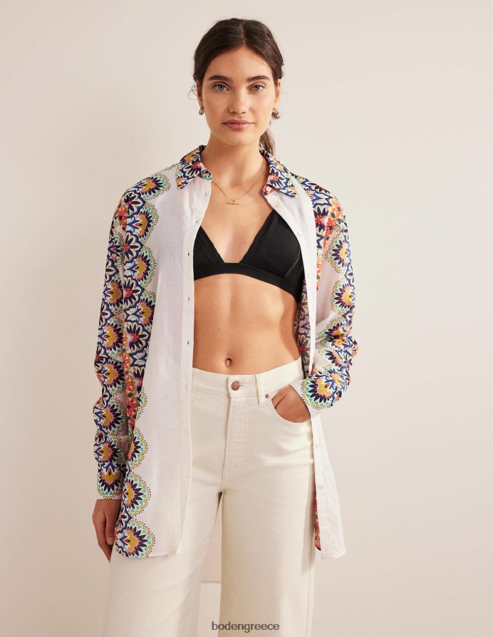 ελεφαντόδοντο & λουλούδι είδη ένδυσης πουκάμισο για διακοπές Boden γυναίκες 464PH81496