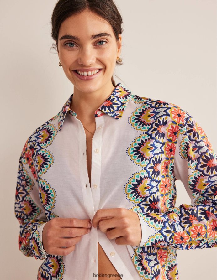 ελεφαντόδοντο & λουλούδι είδη ένδυσης πουκάμισο για διακοπές Boden γυναίκες 464PH81496