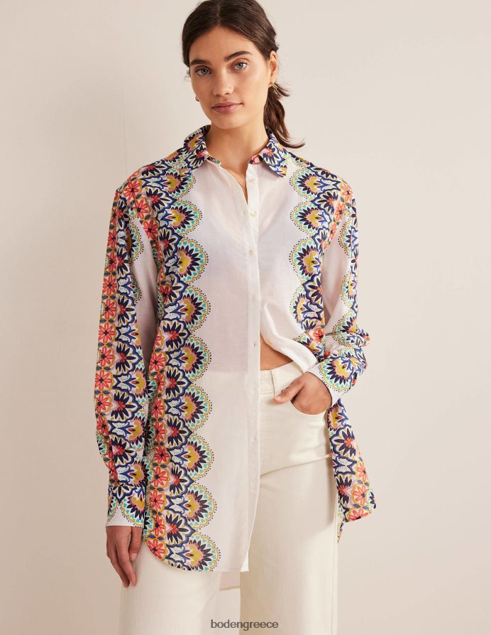 ελεφαντόδοντο & λουλούδι είδη ένδυσης πουκάμισο για διακοπές Boden γυναίκες 464PH81496