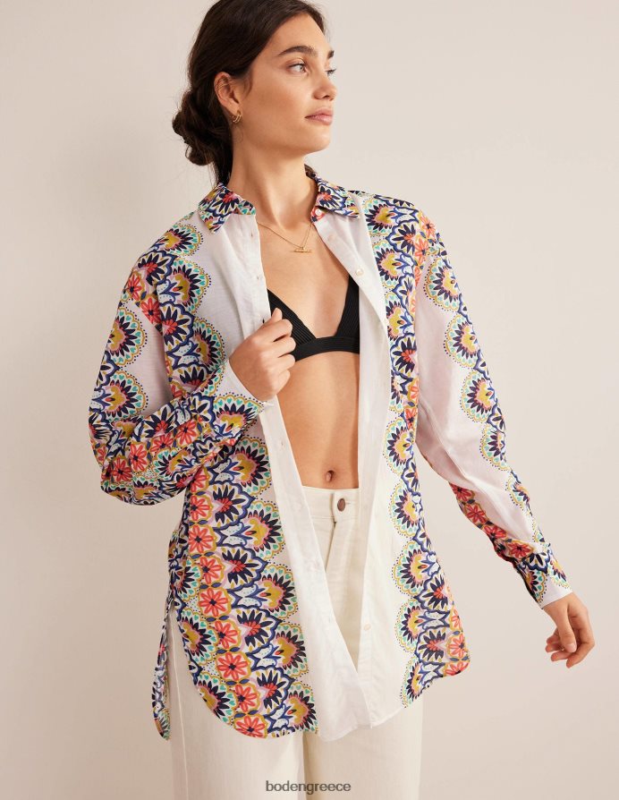 ελεφαντόδοντο & λουλούδι είδη ένδυσης πουκάμισο για διακοπές Boden γυναίκες 464PH81496